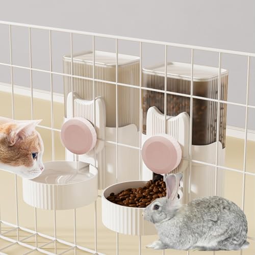 kathson Automatisches Futterspender-Set für Kaninchen, Schwerkraft, 1000 ml, zum Aufhängen, automatischer Futterspender für Kaninchen, Chinchillas, Meerschweinchen, Igel, Frettchen, Kätzchen, Welpen, von kathson