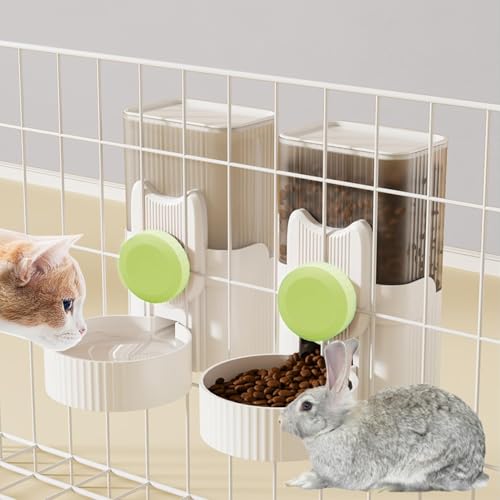 kathson Automatisches Futterspender-Set für Kaninchen, Schwerkraft, 1000 ml, zum Aufhängen, automatischer Futterspender für Kaninchen, Chinchillas, Meerschweinchen, Igel, Frettchen, Kätzchen, Welpen, von kathson