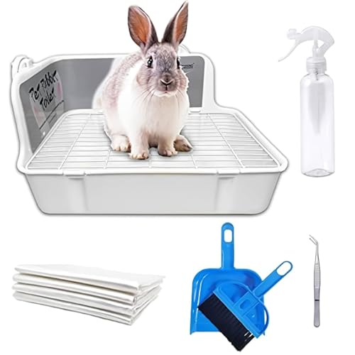 kathson Kaninchen Katzentoilette, Kaninchen Töpfchen Trainer Ecktoilette Kleintier Einweg Liner Bettwäsche Zubehör für Meerschweinchen, Chinchilla, Frettchen, Rennmäuse (weiß) von kathson