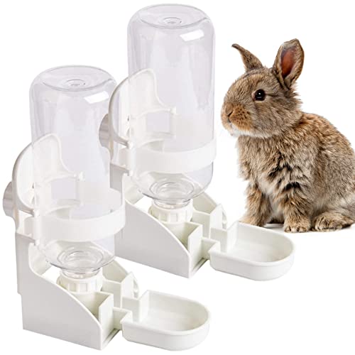 kathson Kaninchen-Wasserflasche, 500 ml hängender Wasserbrunnen automatischer Spender kein Auslaufen Wasserfutterspender für Hasen, Chinchilla, Meerschweinchen, Igel, Frettchen von kathson