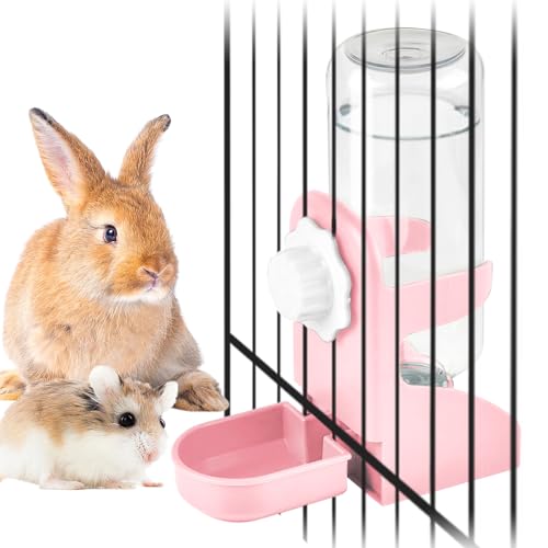 kathson Kaninchen Wasserflasche 481.9 g Bunny Hängender Wasserbrunnen Automatischer Meerschweinchen Wasserspender Kein Leck Trink-Futterspender für Häschen Chinchilla Hamster Katze Hund Kleintiere von kathson