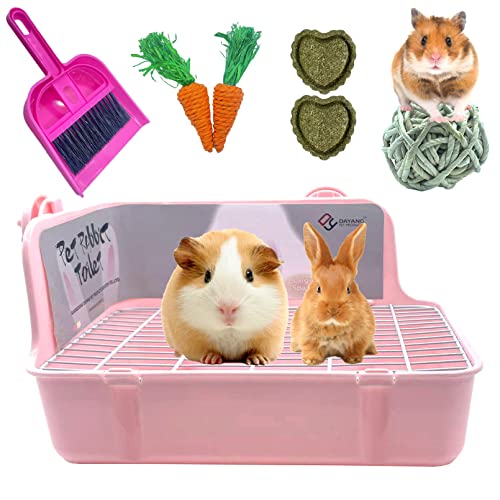 kathson Katzentoilette für Meerschweinchen, Kaninchentraining, Kunststoff, quadratisch, für Hamster, Chinchilla, Frettchen, Igel, Rennmäuse, Rosa von kathson