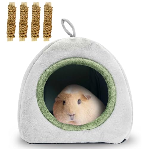 kathson Meerschweinchenversteck Höhle Bett Igel Schlaf Gemütlich Haus Haustier Warm Nest Winter Käfig Zubehör Lava Block Calcium Stein für Hamster Chinchilla Eichhörnchen Kleintiere von kathson