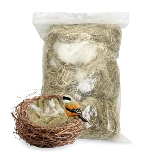 kathson Natürliches Mischvogel Nistmaterial, Vogelnest, Baustoffe, Sittiche, gemischte Nistfaser für Wellensittiche, Papageien, Finken, Kanarienvögel und andere Vögel, schlüpfen, 100 g von kathson