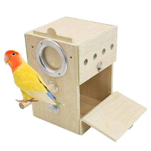 kathson Vogelnistkasten Holz Sittich Nistkasten Papageien Zucht Paarungshaus Holz Vogelvoliere Wellensittich Käfig Zubehör für Nymphensittiche Finken Lovebirds Conure von kathson