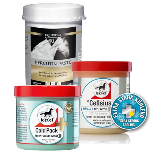 kavalio Kühlmittel Set - Equistro Percutin Paste & leovet Cellsius Gel + Cold Pack Pferdesalbe von kavalio