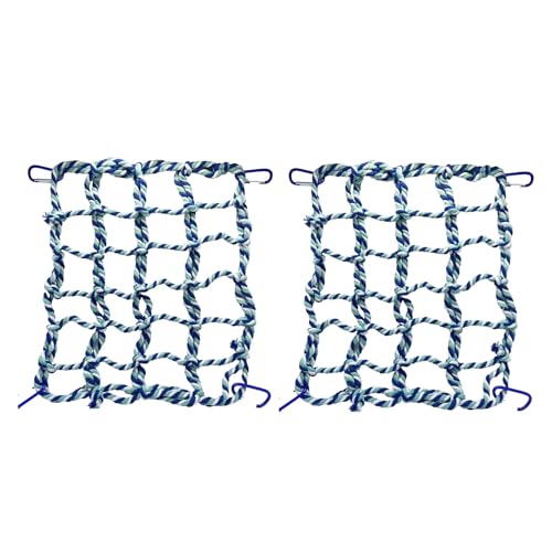 kawehiop 2X Edelstahl Hängemattennetz, Vogelspielzeug für lustiges Spielen, Hamster Eichhörnchen Hängemattennetz, bunt gewebtes Kletternetz von kawehiop