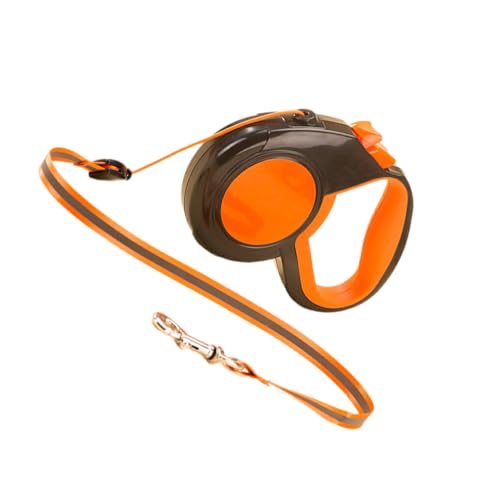 kawehiop Und praktische einziehbare Hundeleine mit reflektierendem Nylonband. Robuste und langlebige automatische einziehbare Hundeleine, Orange 5cm von kawehiop