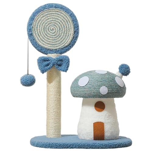 keloppasit Pilzkatze Kratzer, Pilzkatze Kletterturm | Scratch Post Indoor Cute Tower Interactive Toy | Multifunktionale Pilzstangen, Sisal-Board-Kratzer für Wohnzimmer von keloppasit