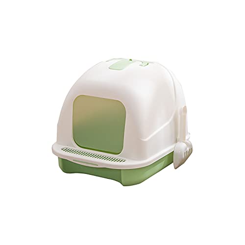 kfhfhsdgsamsp Katzentoilette, Cat-Wurf-Box, vollständig geschlossener großer spritzgerechter und geruchsresistenter Wurfkasten, große Katzen-Toilette, Katzenversorgung (Color : Green) von kfhfhsdgsa