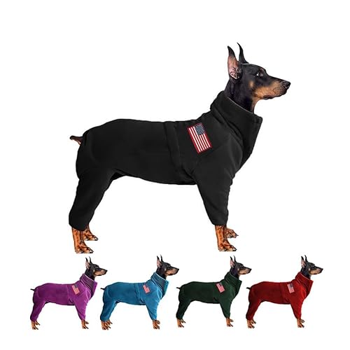 Hundemantel Hundejacken Polarfleece Haustier winddicht Hundepullover Haustiere Bekleidung Warm Fleece Gepolstert Winter Hunde Mäntel Welpen Kleine Mittel Große Hundekleidung für Hund Schwarz XL von kims cosiart