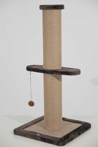 Kirin Legend Katzenkratzbaum Basic, Katzenkratzbaum für große Katzen mit Spielball, großer vertikaler Kratzbaum für Indoor-Katzen und Kätzchen,Katzenkratzbrett mit Ruhebereich (Braun,40 * 40 * 86cm) von kirin LEGEND