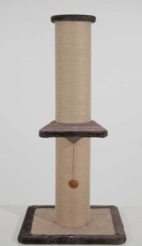 Kirin Legend Katzenkratzbaum Basic, Katzenkratzbaum für große Katzen mit Spielball, großer vertikaler Kratzbaum für Indoor-Katzen und Kätzchen,Katzenkratzbrett mit Ruhebereich (Braun,50 * 50 * 106cm) von kirin LEGEND