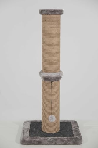 Kirin Legend Katzenkratzbaum Basic, Katzenkratzbaum für große Katzen mit Spielball, großer vertikaler Kratzbaum für Indoor-Katzen und Kätzchen,Katzenkratzbrett mit Ruhebereich (Grau,40 * 40 * 86cm) von kirin LEGEND