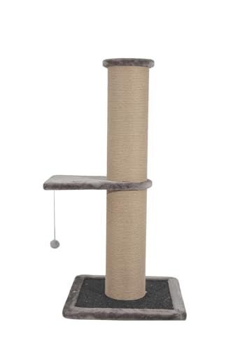 Kirin Legend Katzenkratzbaum Basic, Katzenkratzbaum für große Katzen mit Spielball, großer vertikaler Kratzbaum für Indoor-Katzen und Kätzchen,Katzenkratzbrett mit Ruhebereich (Grau,50 * 50 * 106) von kirin LEGEND