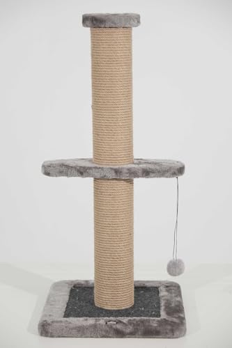 Kirin Legend Katzenkratzbaum Basic, Katzenkratzbaum für große Katzen mit Spielball, großer vertikaler Kratzbaum für Indoor-Katzen und Kätzchen,Katzenkratzbrett mit Ruhebereich (Grau,35 * 35 * 76cm) von kirin LEGEND