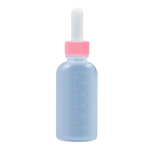 kiskick Auslaufsichere Haustier-Flasche Haustier-Fütterflasche 50ml/120ml Klare Skala Weiche Nippel Silikon Haustier Milchflasche für Kätzchen Welpen Neugeborene Haustiere Rosa C von kiskick