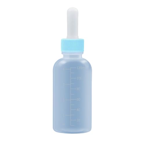 kiskick Auslaufsichere Haustierflasche Haustier-Fütterflasche 50 ml/120 ml klare Skala weiche Nippel Silikon Haustier Milchflasche für Kätzchen Welpen Neugeborene Haustiere Blau C von kiskick