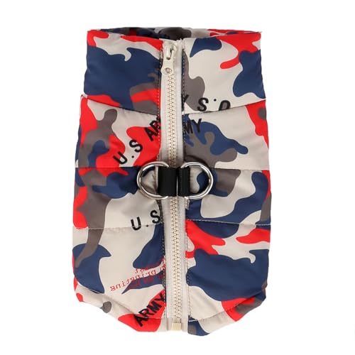 kiskick Haustier Baumwollmantel Winddicht Hundemantel Weihnachten Haustier Kleidung Wasserdicht Reißverschluss Design Baumwollstoff Skijacke für Hunde Katzen Camouflage L von kiskick