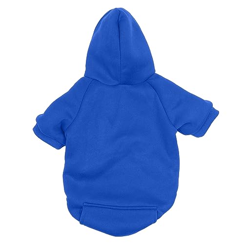 kiskick Haustier-Kapuzenpullover mit Bündchen, gemütliche Taschen, weich, warm, Zwei-Bein-Design für Hunde, Katzen, Kapuzen-Sweatshirt, bequemes Haustierzubehör, elastischer Saum, Blau, Größe S von kiskick