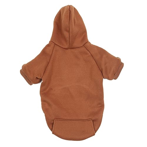 kiskick Haustier-Kapuzenpullover mit Bündchen, gemütliche Taschen, weich, warm, Zwei-Bein-Design für Hunde, Katzen, Kapuzen-Sweatshirt, bequemes Haustierzubehör, elastischer Saum, Kaffee, Größe M von kiskick