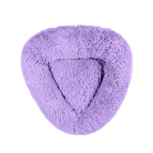 kiskick Plush Pet Bed Cozy Dog Bed Anti-anxiety Deep Sleep Plush Warm Breathable Soft Touch Feel Trendy Design Pet Nest Breathable Dog Bed Purple L von kiskick