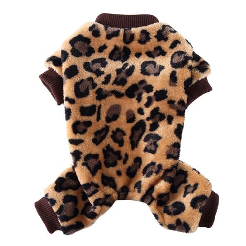 kiskick Warme Haustierkleidung Leopard Polka Dot Prints Herzmuster Vierbeiner Helle Farbige Weiche Plüsch Bequeme Haustier Kleidung Vierbeinige Haustier Kleidung Braun XL von kiskick