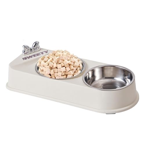 Stainless Steel Dog Bowls with Non Slip Resin Station, Double Pet Bowl Cats and Dogs, Ideal Small Pets and Puppies, Easy to Clean Bowls with Non Slip Design, Perfect Feeding Solution Your Furry Frien von kivrimlarv