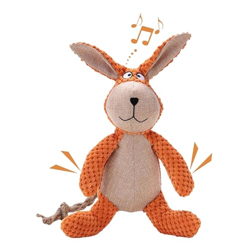 kivrimlarv Bunny Dog Toy | Chew and Crinkle Dog Toys | Squeaky Plush Puppy Toy, Tooth Cleaning Dog Supplies for Small, Medium, and Large Pets von kivrimlarv