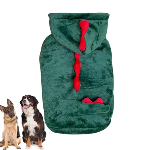 Dino Hunde-Kapuzenpullover – Katzen-/Hunde-Dinosaurier-Kapuzenpullover | atmungsaktives Weihnachts-Halloween-Kostüm für kleine Welpen, Hunde und Katzen von kivrimlarv