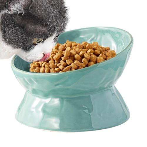 Erhöhter Katzen-Wassernapf, Porzellan-Wasser- und Futter-Futterschale, breiter Katzenfutternapf, Fütterungsbewässerungszubehör für fl Katzen von kivrimlarv