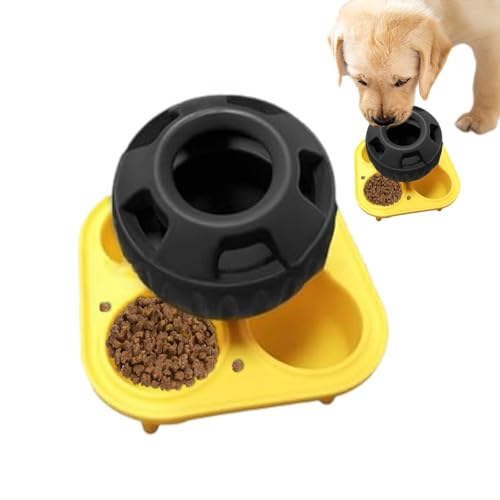 Hundeleckerli-Spender Ballspielzeug, Hundeballspender für interaktives Spielen, interaktives Hundezahnreinigungsspielzeug, befüllbarer Leckerli-Ball für Hunde, mittelgroßer Welpe von kivrimlarv