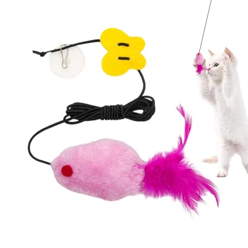 Katzenfederstab-Spielzeug – Kreativer Katzenfederstab, interaktives Spielzeug, buntes Katzenspielzeug, flexibles Selbstbedienungs-Katzenspielzeug für kleine und mittelgroße Katzen von kivrimlarv