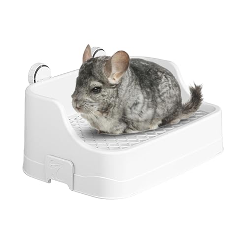 Kleintiertoilette – Mehrzweck-Haustiertoilette mit großer Kapazität – geteilter Töpfchentrainer für Frettchen, Rennmäuse, quadratische Haustiertoilette mit Schnalle für Chinchillas von kivrimlarv