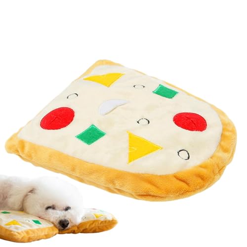 Pizza-Hundespielzeug – Quietschspielzeug für Hunde, quietschendes Hundespielzeug, Plüschspielzeug für Welpen, Haustiertraining und Unterhaltung, interaktives Welpenspielzeug für kleine von kivrimlarv