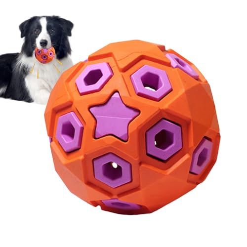 Quietschender Hundeball | Hohler Kicherball in Sternform aus Gummi für Hunde | interaktives Trainingszubehör, tragbares, bissfestes Hundespielzeug für Welpen und Kätzchen von kivrimlarv