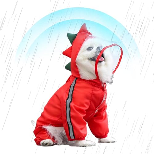Wasserdichter Hunde-Regenmantel, Mehrzweck-Regenmantel mit Kapuze, modische Haustierkleidung zum Laufen, Reisen, leichter Regenmantel für Spaziergänge, Outdoor-Aktivitäten von kivrimlarv
