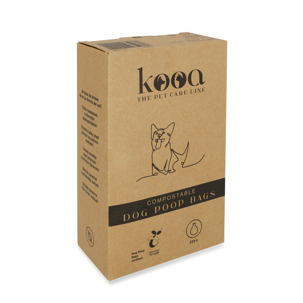 kooa Kompostierbare Hundekotbeutel - 15 Rollen à 15 Beutel (225 Beutel) von kooa