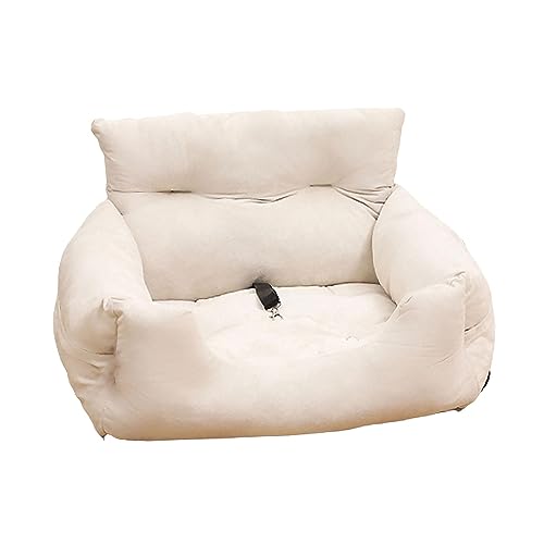 Hundeautositz, Hundesitzerhöhung, Sofa, rutschfeste Unterseite, bequemer Outdoor-Schutz, tragbares Zwingernest für Kitty, große Katzen, Heimtierbedarf , Beige von kowaku