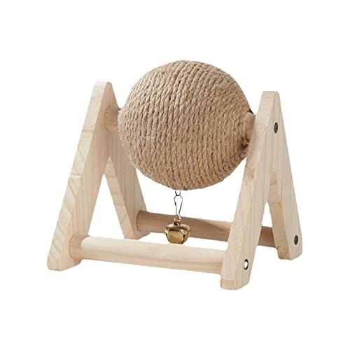 Kaninchen-Sisal-Krallenball Kaninchen-Kratzball, Leichter Möbelschutz mit Glocke Kaninchen-Kratzspielzeugball für Meerschweinchen- von kowaku