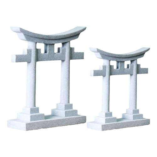 kowaku 2 Stück Torii Ornamente, Steinimitat, Torii Tor, PVC Aquarium Dekoration von kowaku