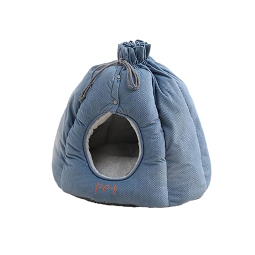 kowaku 2-in-1-Haustierbett, umwandelbares Haustierhaus, Katzenhaus, Nestbett, kleines Hundebett, freundliches Katzenhaus, Katzenversteck, weiches, dickes, Pouch von kowaku