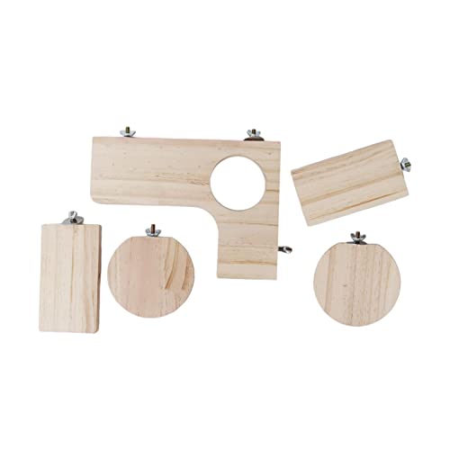 kowaku 5 Stück Hamsterkäfig Plattform Set Holz Springboards für Kleintiere von kowaku