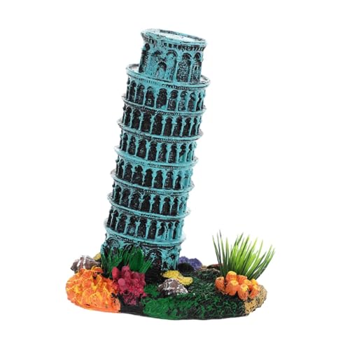 kowaku Aquarium-Ornament, Aquarium-Dekoration, Tisch-Dekor, Layout-Spielzeug, Harz, Schiefer Turm, Modell für Partygeschenke, Heim-Ornament von kowaku