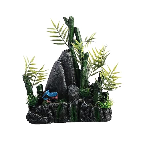 kowaku Aquarium Rockery Rockery Decorations Hideaway Decorative Rocks Bamboo Mountain View Landscape Stone for Table Desktop Collectibles Decor von kowaku