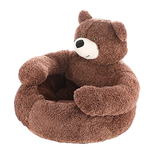 kowaku Atmungsaktives Haustierbett, Sofa, Katzenbett, Heimtierbedarf für kleine, mittelgroße, große Katzen, süßes Bärenumarmungs-Design, Hunde- und, Braun Groß von kowaku