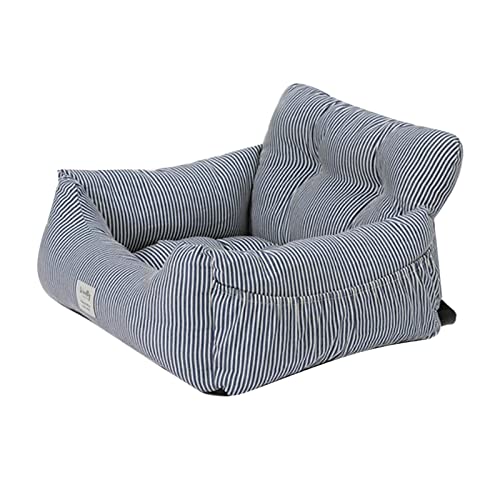 kowaku Auto-Transportbox für Hunde, weich, bequem, gestreift, 60 x 50 x 36 cm von kowaku