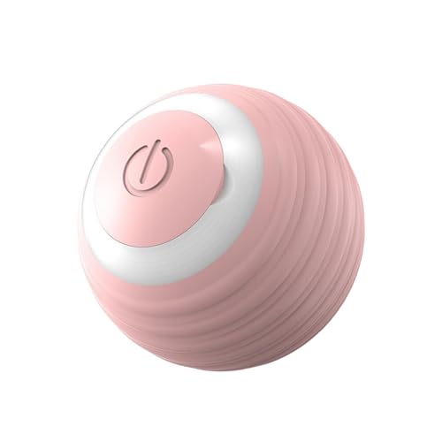 kowaku Automatischer Katzenball, hüpfender rollender Ball, intelligent beweglicher Katzenspielzeugball, schwungvolle Haustierbälle für Kätzchen, Rosa von kowaku