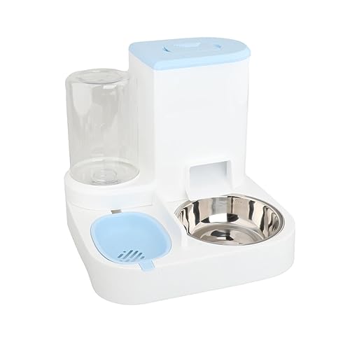 kowaku Automatischer Pet Feeder Waterer Cat Feeder und Wasserspender Trinkbrunnen Katze Hund Napf Fress- und Trinknapf für Hunde Katzen Hase, Blau von kowaku