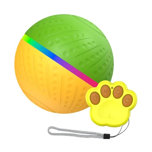 kowaku Automatischer interaktiver Hundeball, aktiver Bewegungs- und für Hunde, Trainingsball für Haustiere, Rasen, Heimtierbedarf, Grün Gelb von kowaku